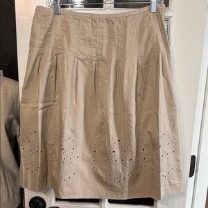 JONES NEW YORK Signature Collection Tan 100% Cotton Eyelet Skirt Size 12P